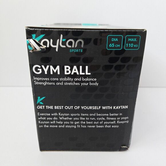 Kaytan Fitness Gym Ball 65 cm Diameter Yoga Exercise Balance with Pump Gray - Picture 2 of 8